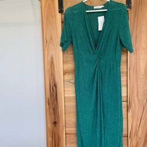 All in Favor Green Midi Dress